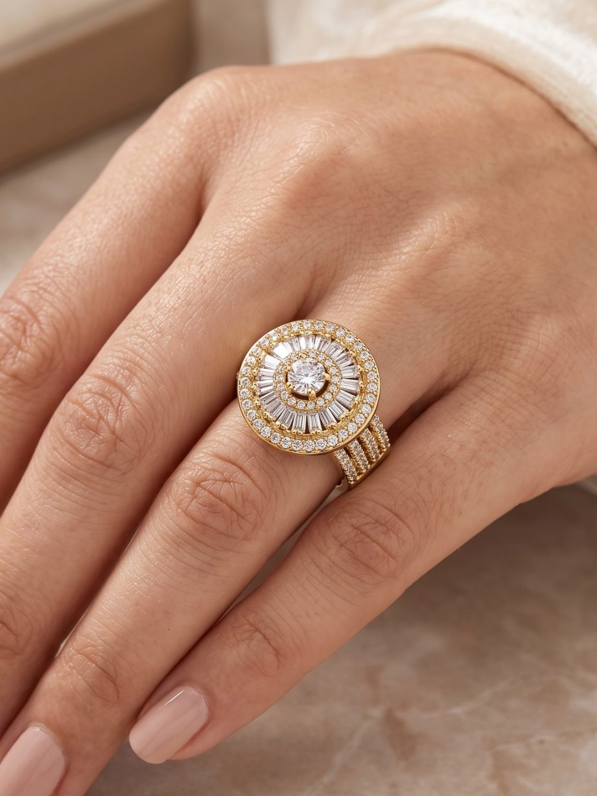 Nashvika Radiant Circular Gem Ring