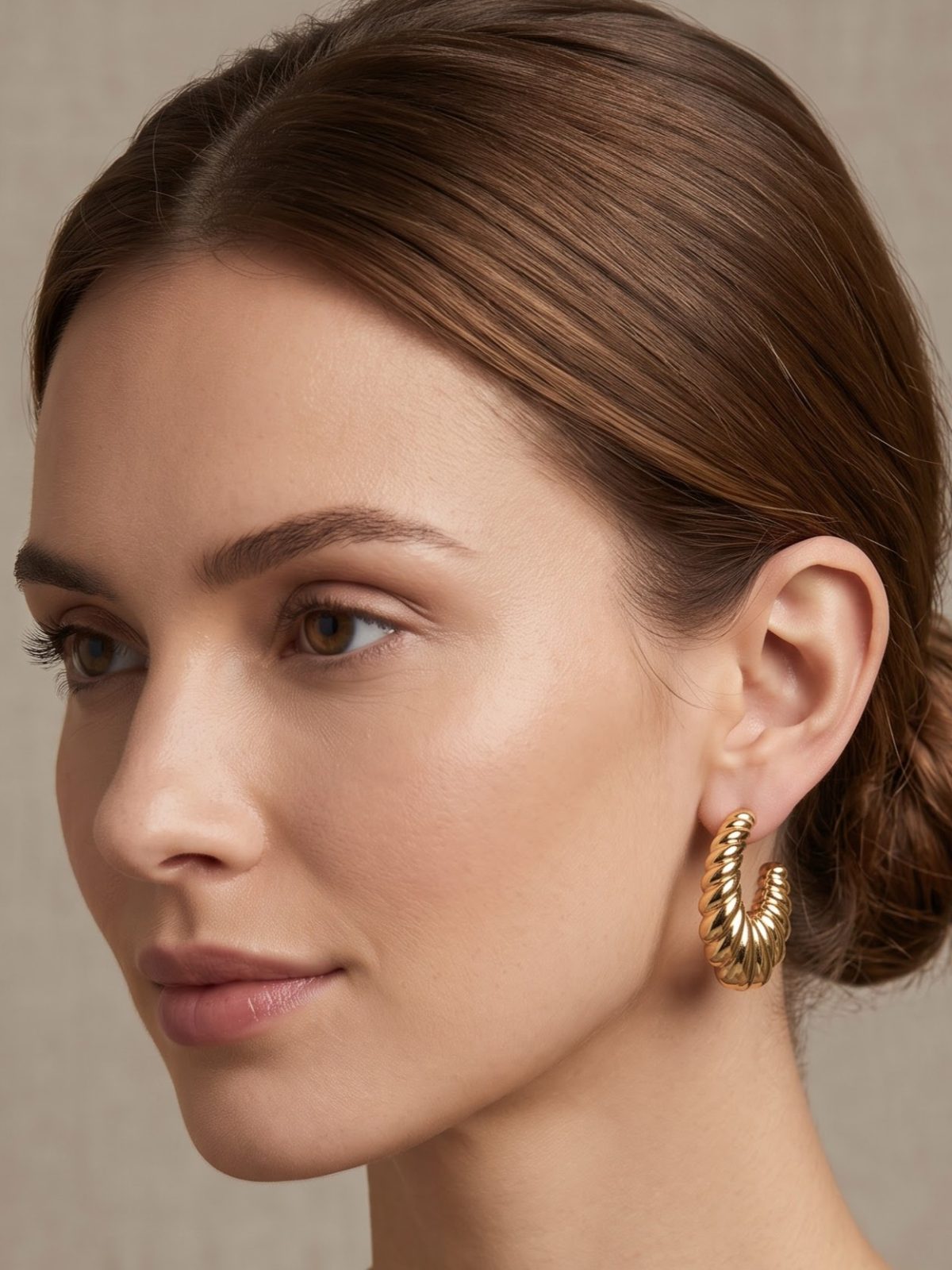 Eesha Grooved Gold Hoop Earrings