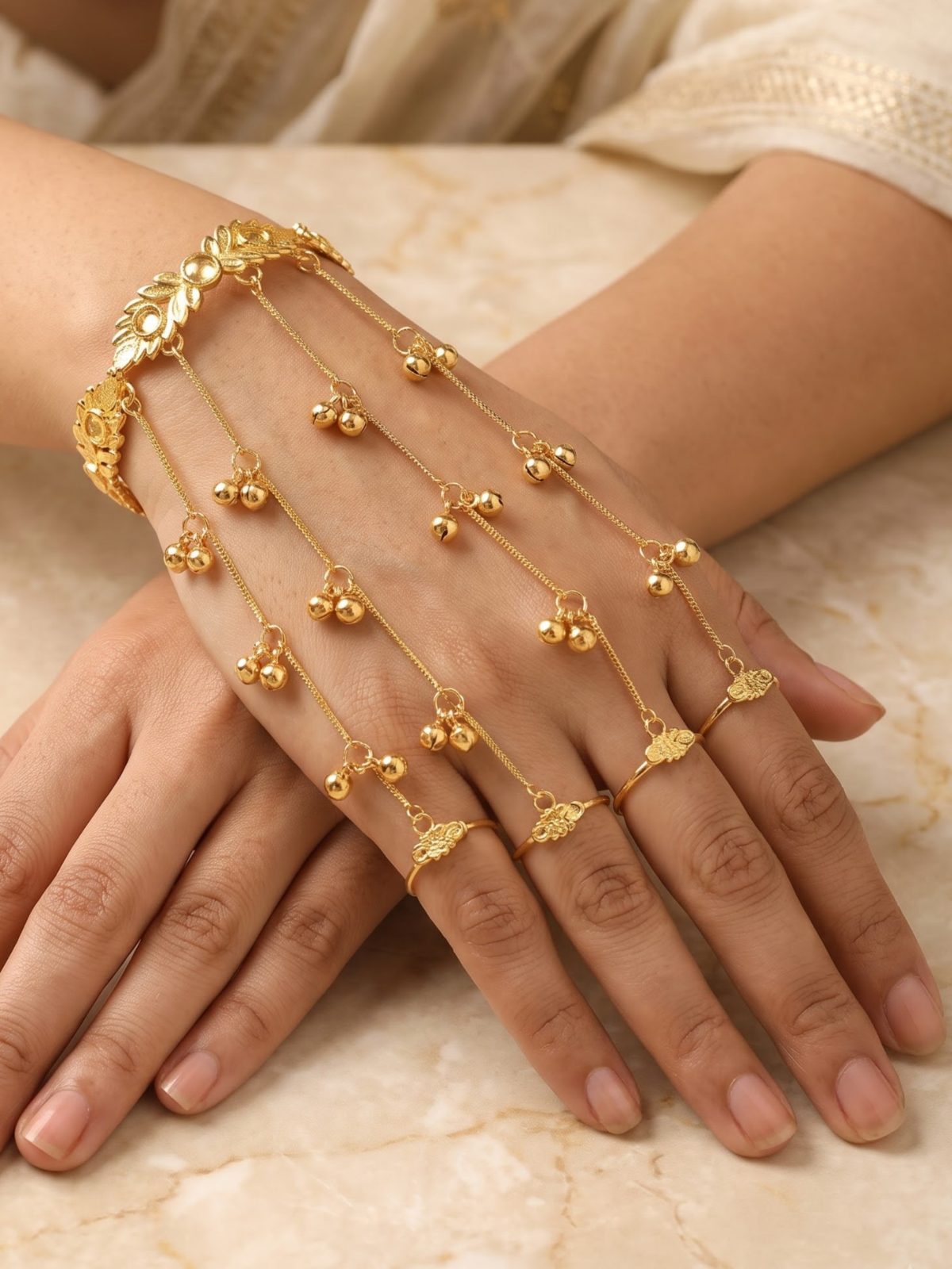 Vanshika Gold-Plated Hathphool