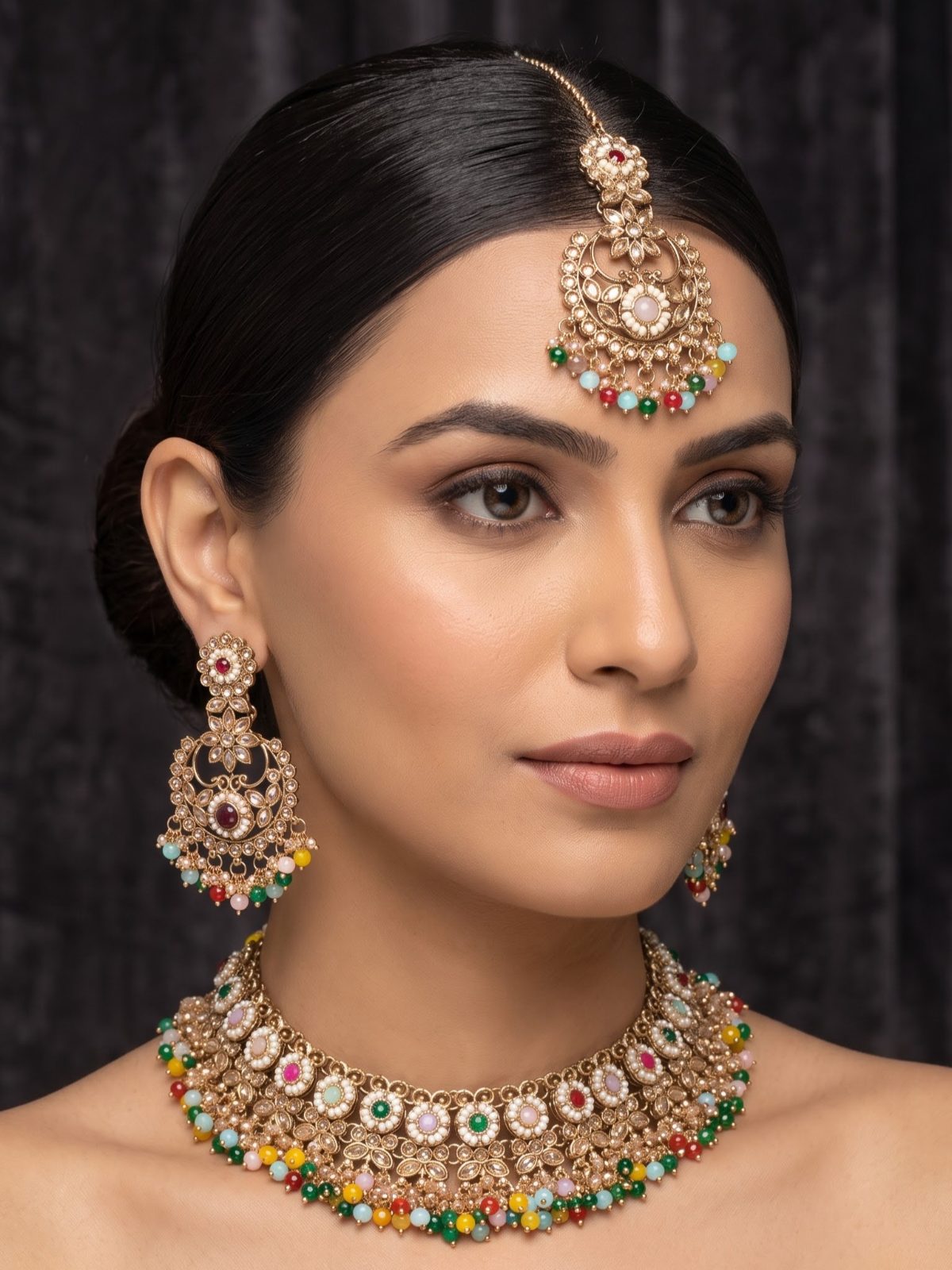 Vanshika Kundan meenakhari necklace