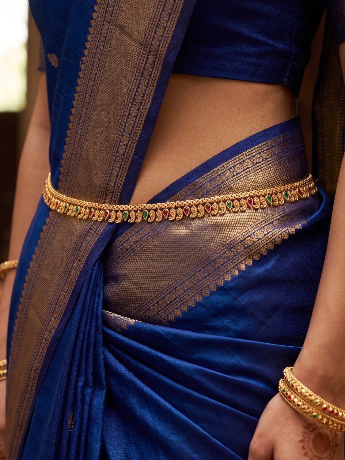 Nandini Gold-Toned Waist Belt With Stones