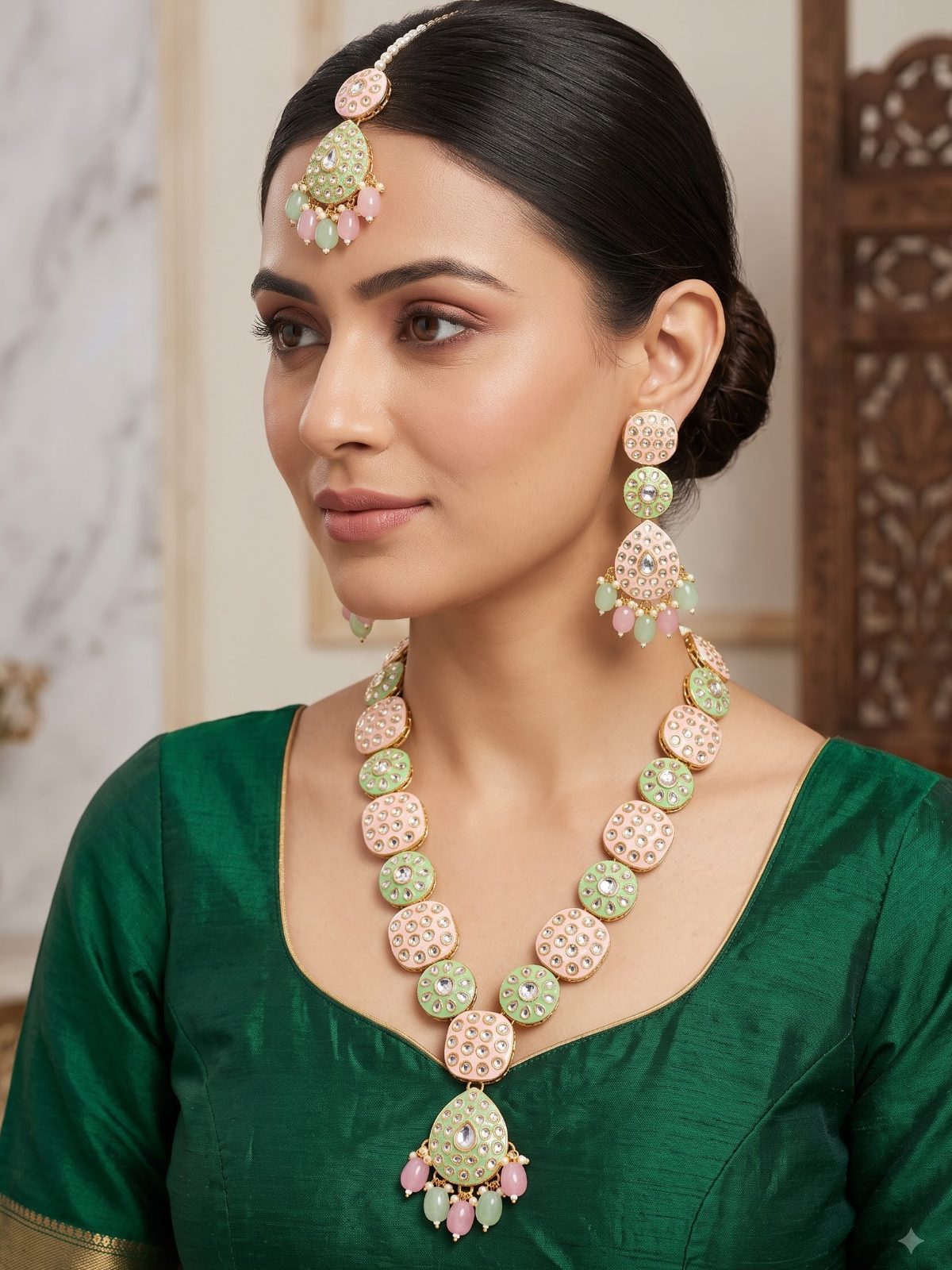 Suhana Handcrafted Enamel Work Festive Necklace Design