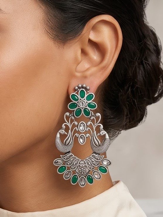 Aaruhi Ornate Floral Dangle Earrings