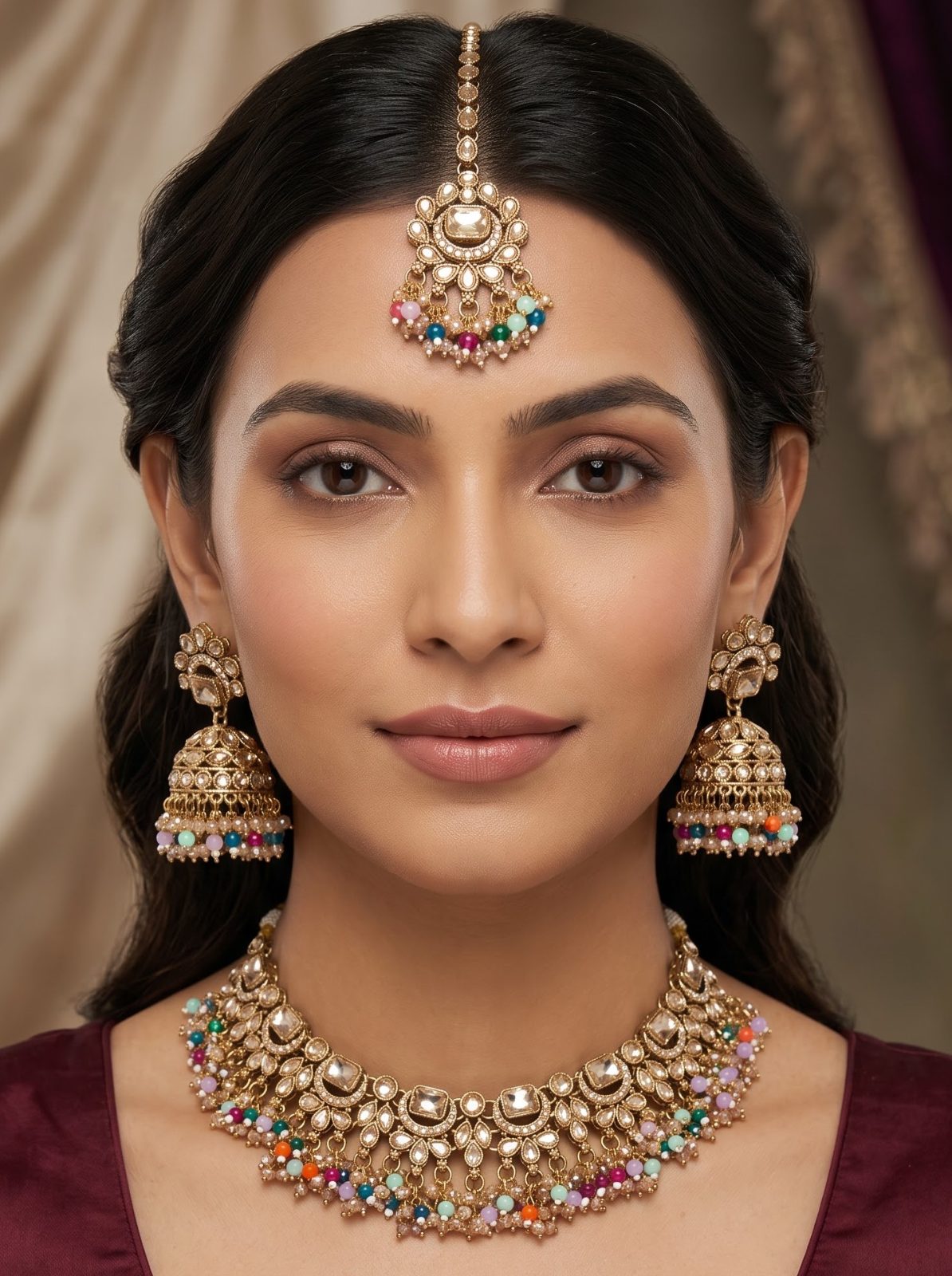 Anamika Royal Look Traditional Gold Tone Necklace