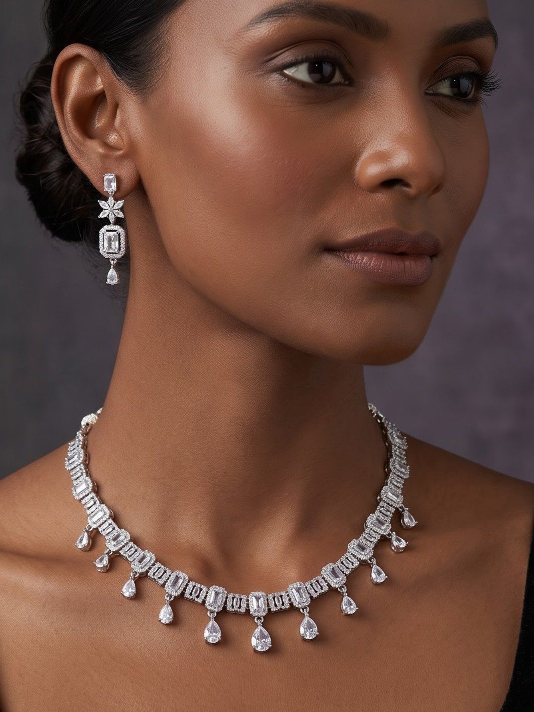 Chhavi Shimmering Zircon Necklace Jewellery