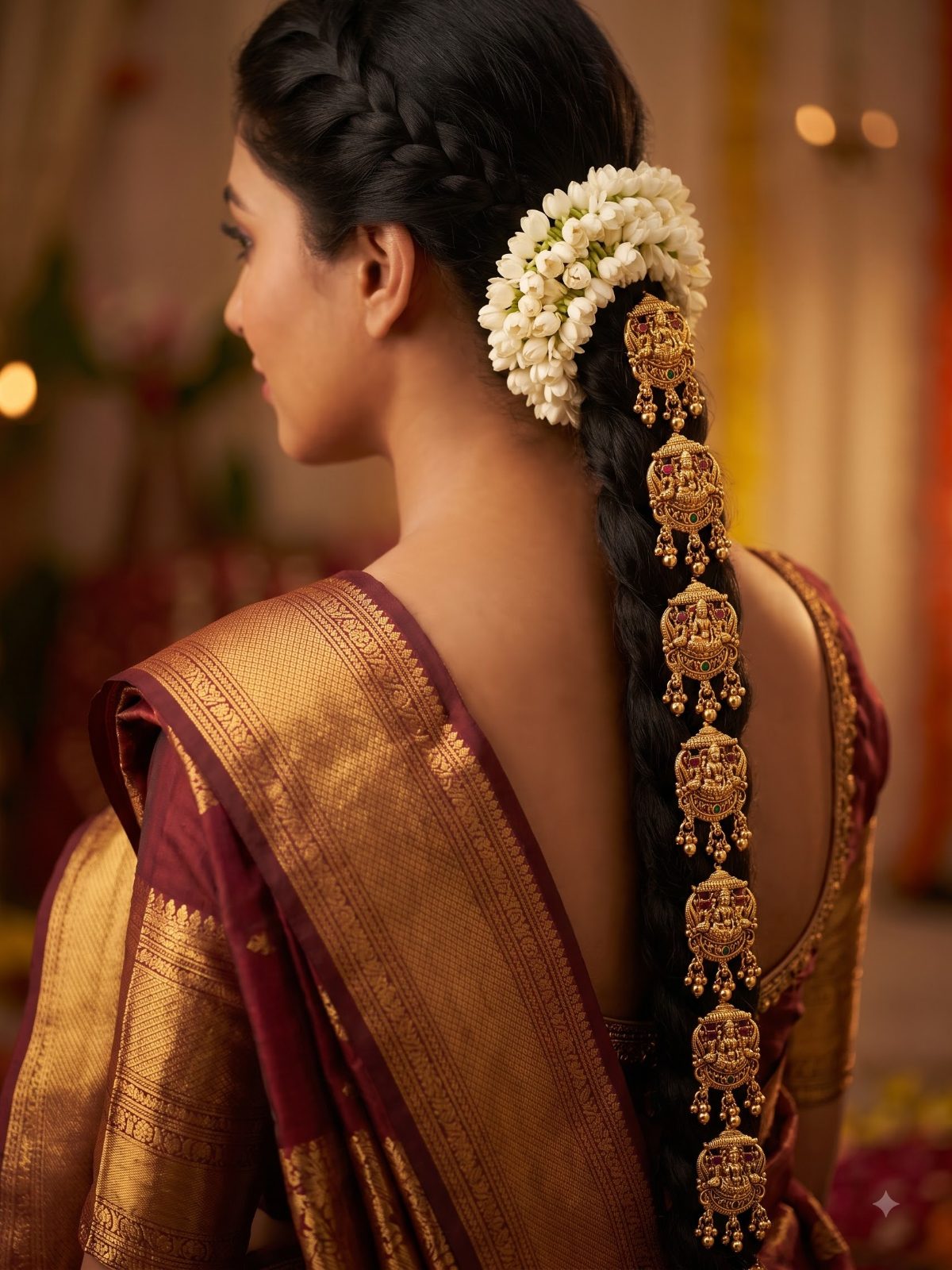 Eesha Traditional Gold Plated Hair Braid Accessory