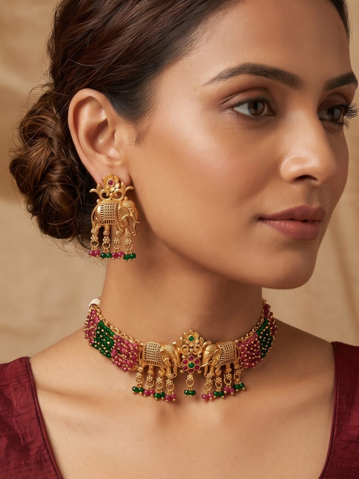 Avni South Indian Look Pearl Choker Set
