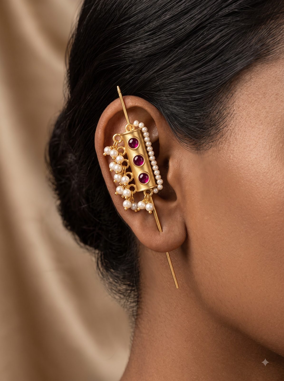 Meera Radiant Gold Stick Earrings