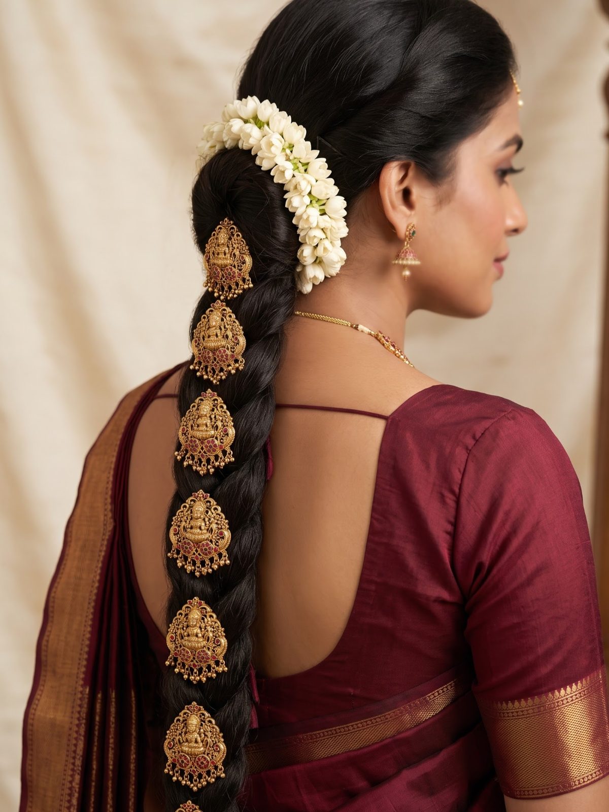Saanvi Rose Gold Feather Hair Choti Bridal