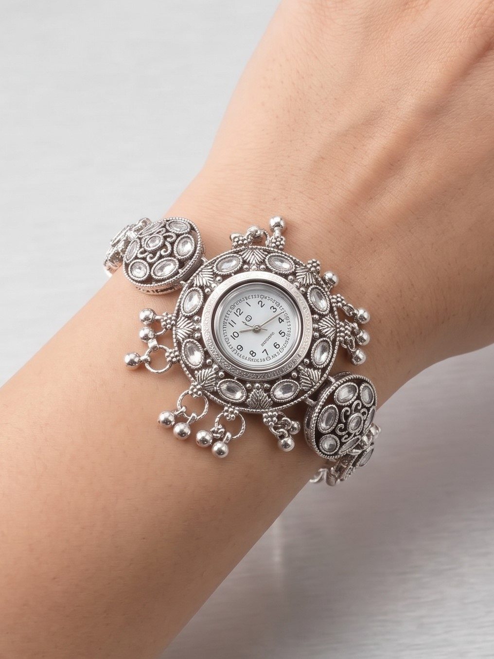 Amyra Antique Finish Stone Bracelet Watch