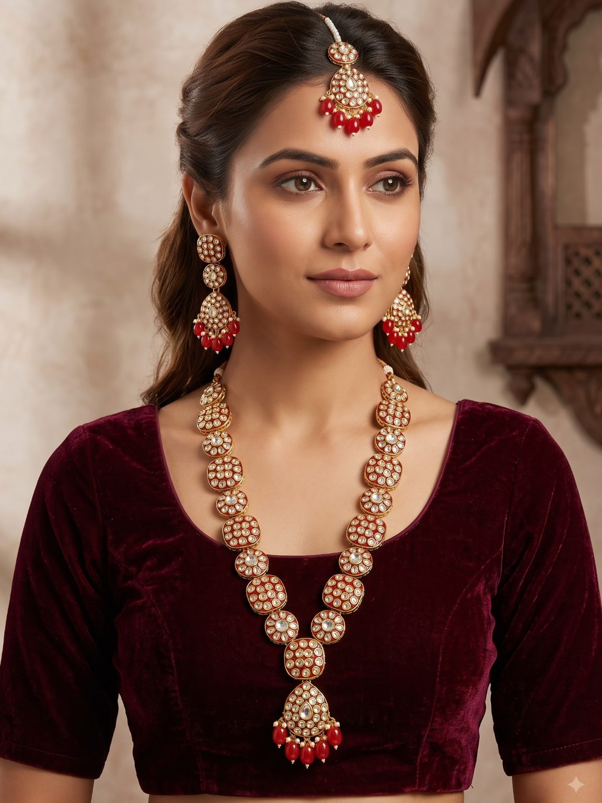 Suhana Handcrafted Enamel Work Festive Necklace Design