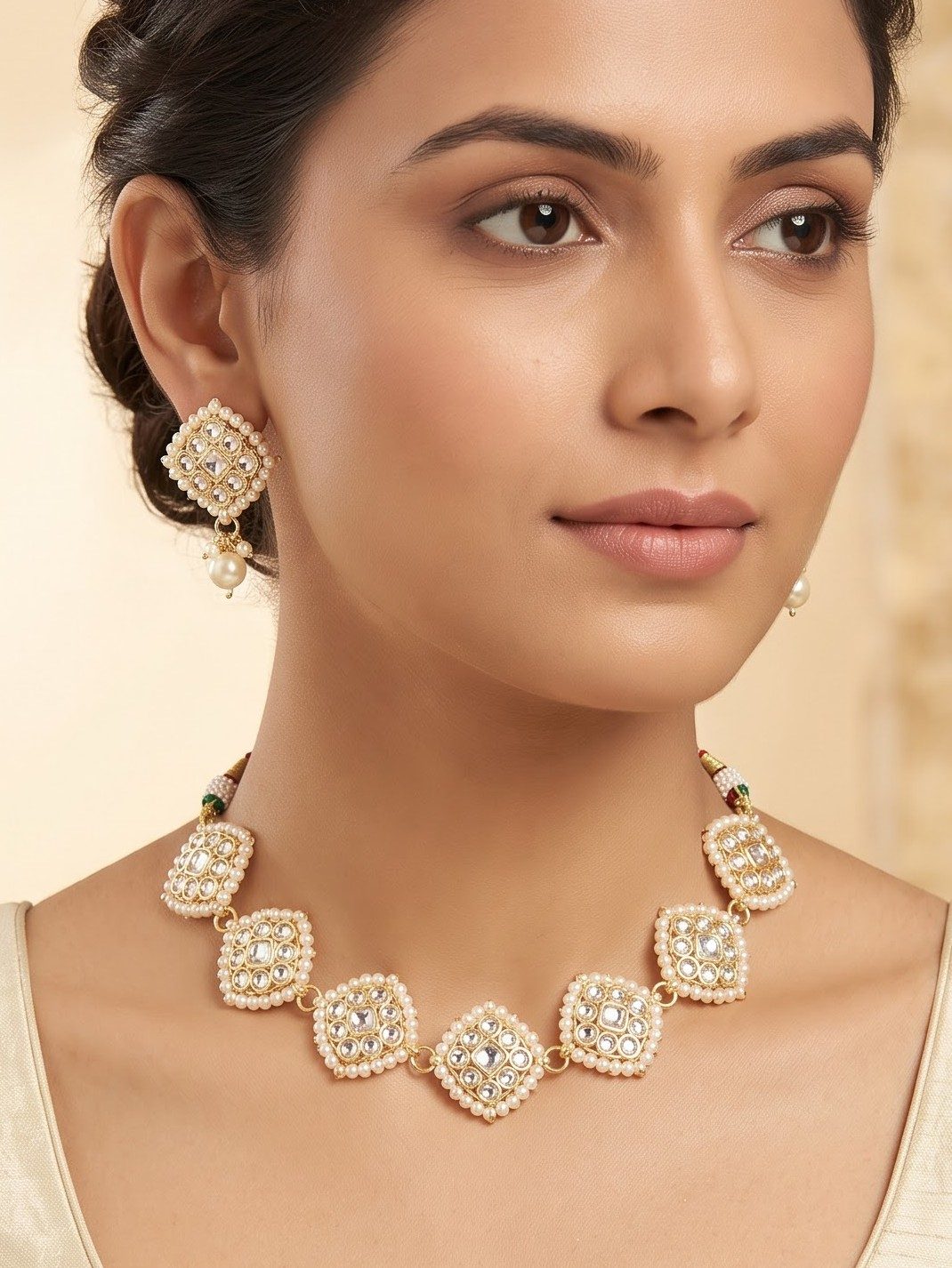 Chavi Acrylic Kundan Sleek Choker Set