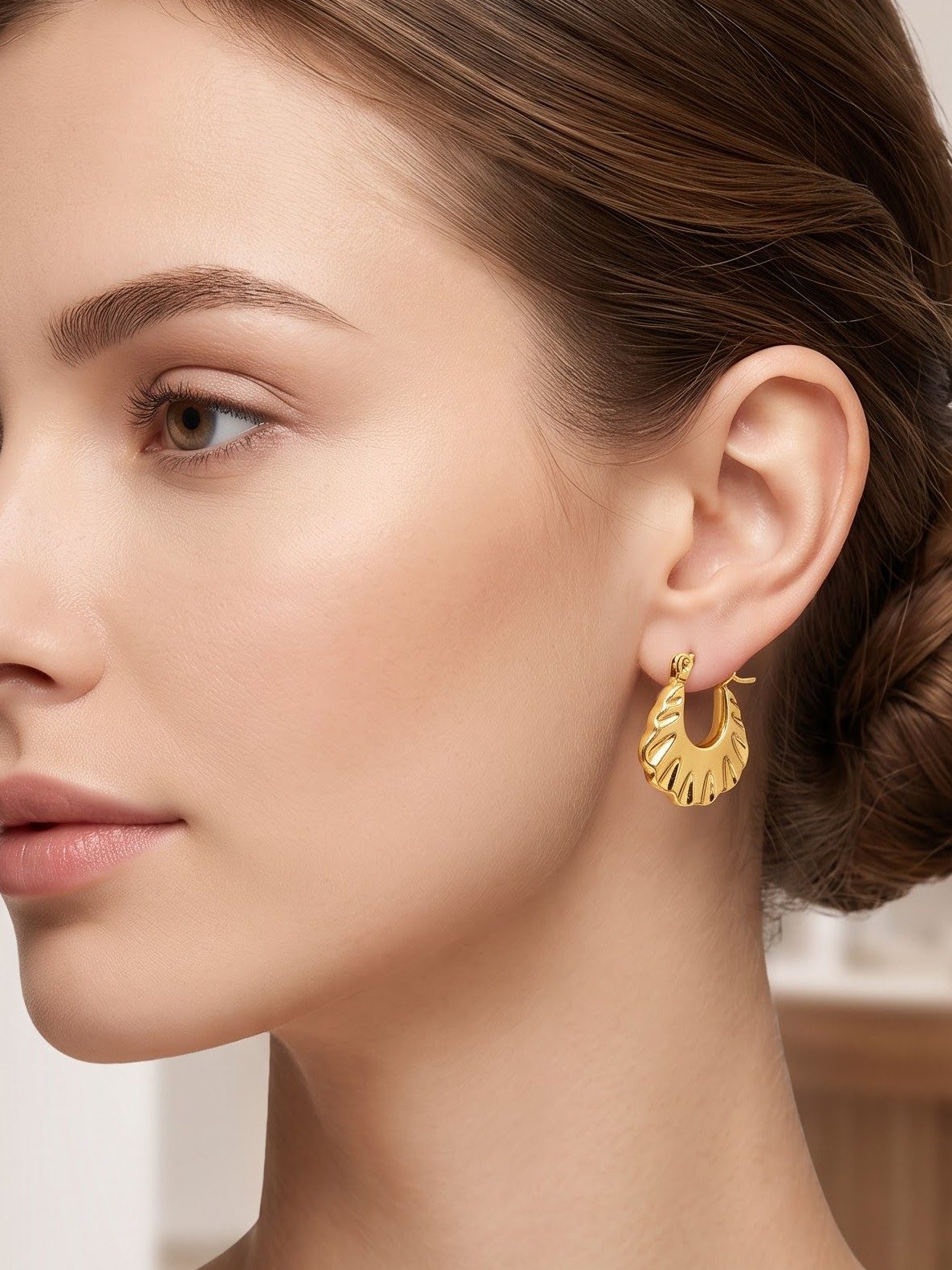 Hansika Artistic Hoop Earrings