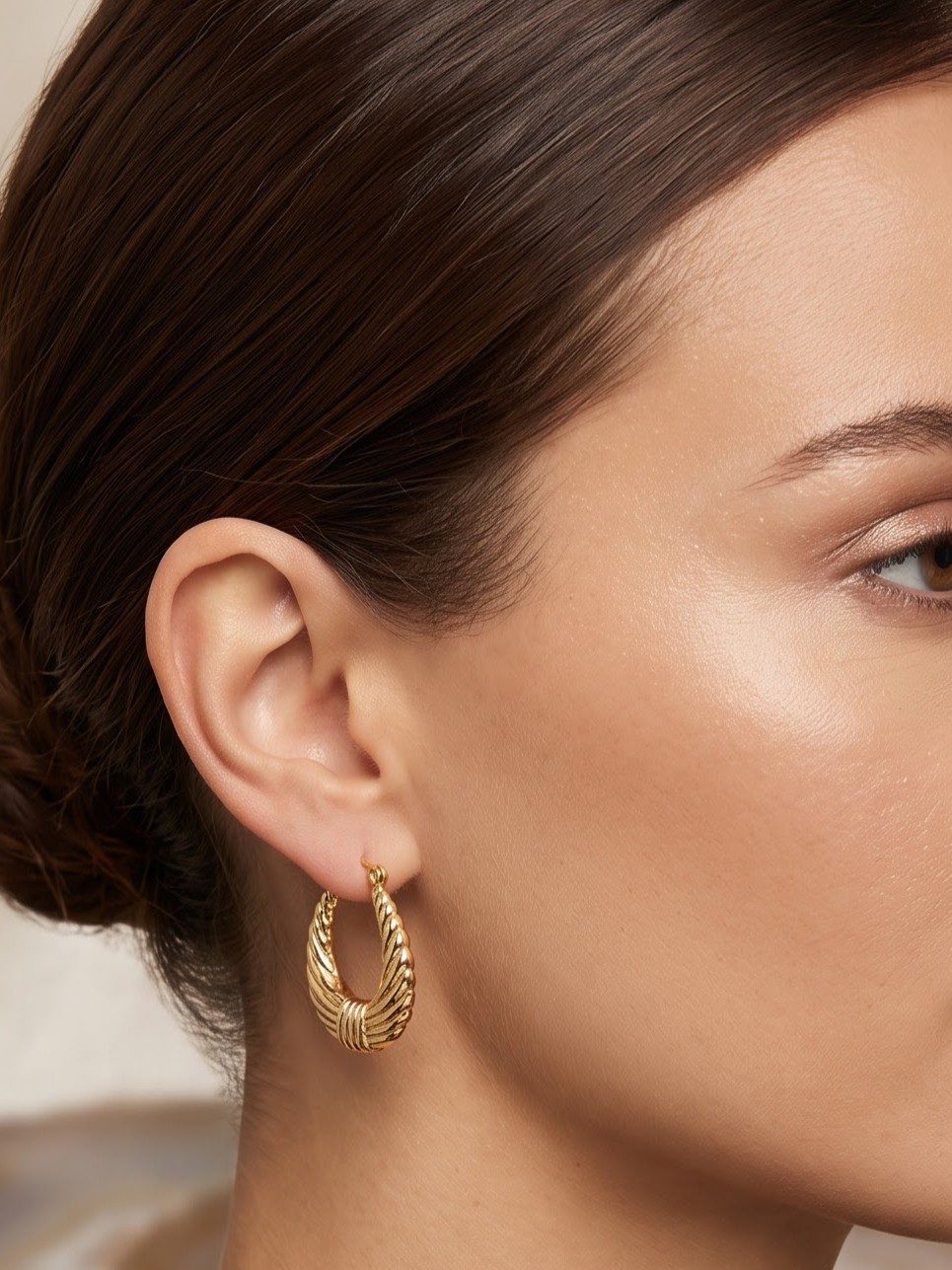 Ruhi Textured Gold Hoop Earrings