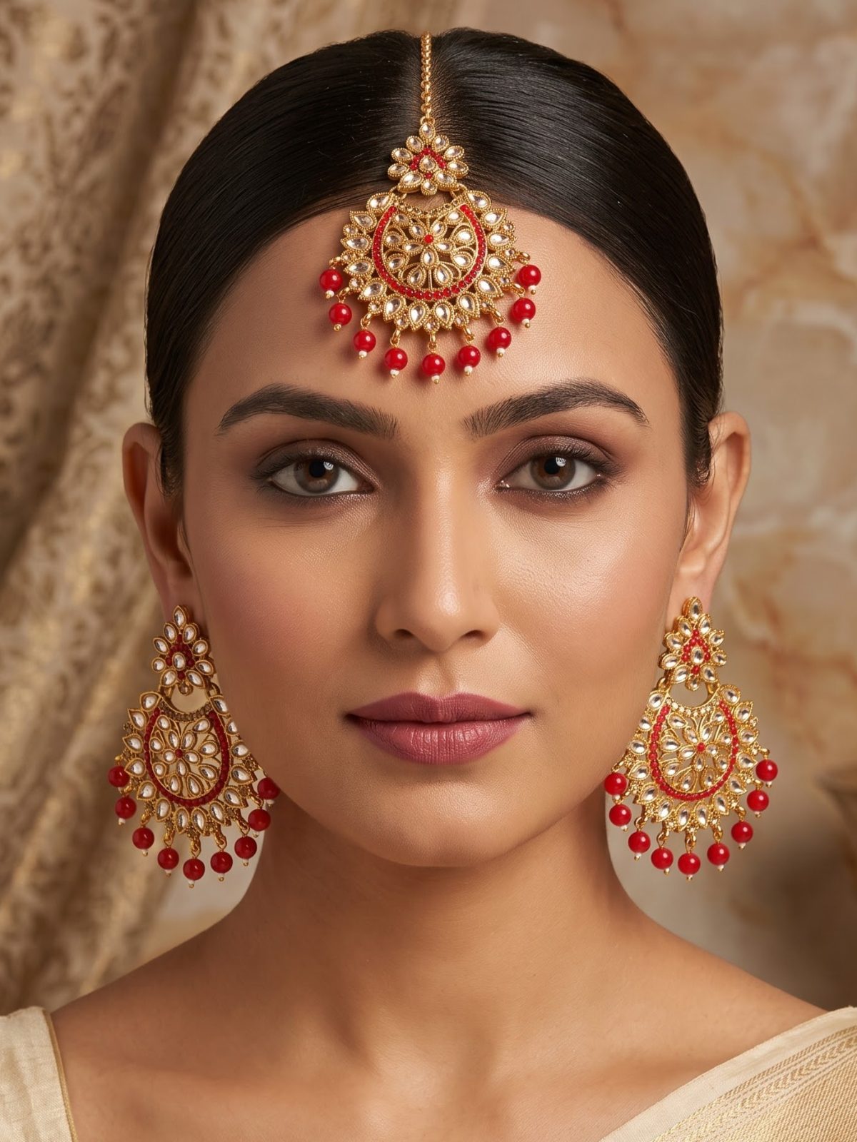 Samaira  Kundan Dangler Earrings with Stones