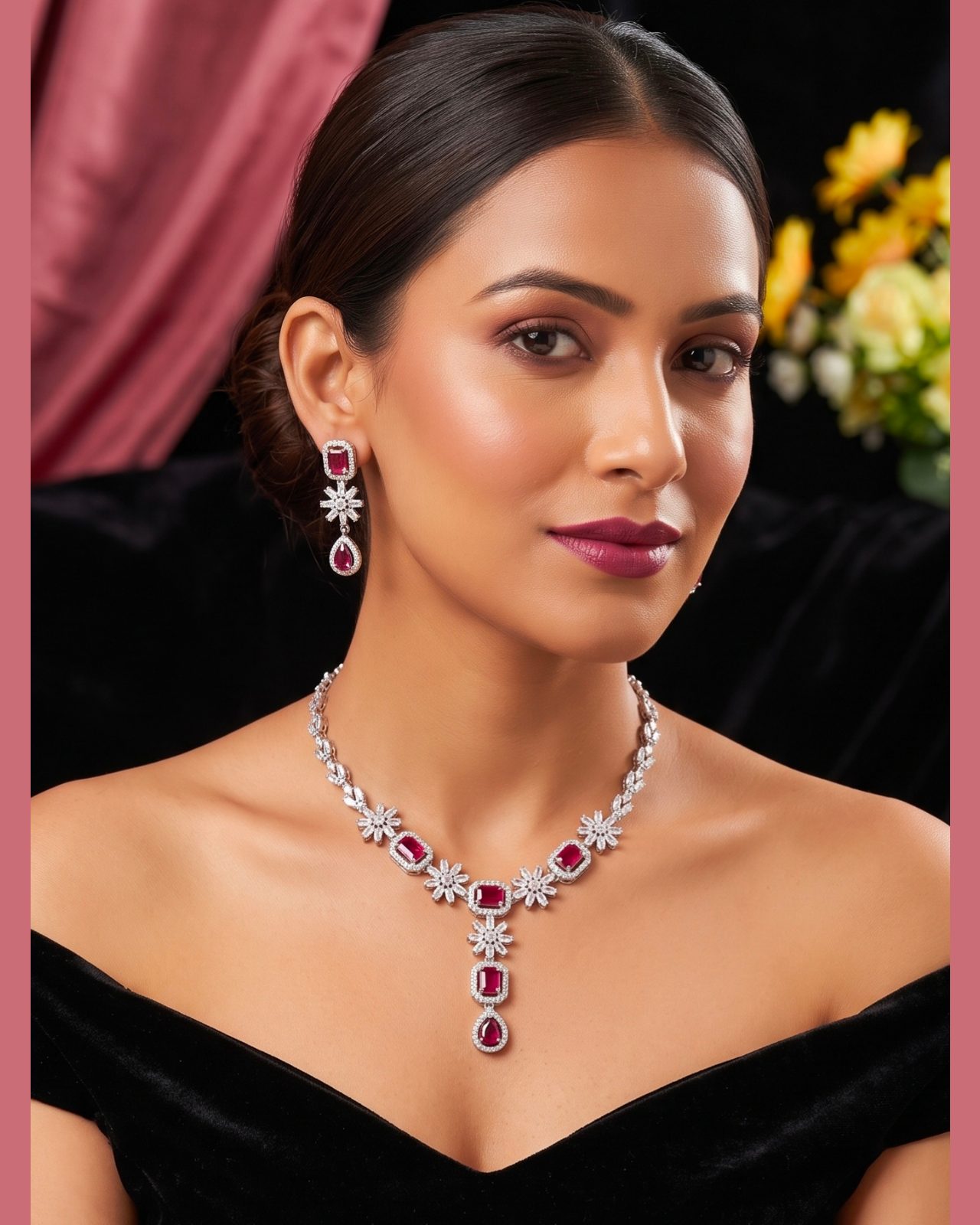Trishka American Diamonds Necklace Set