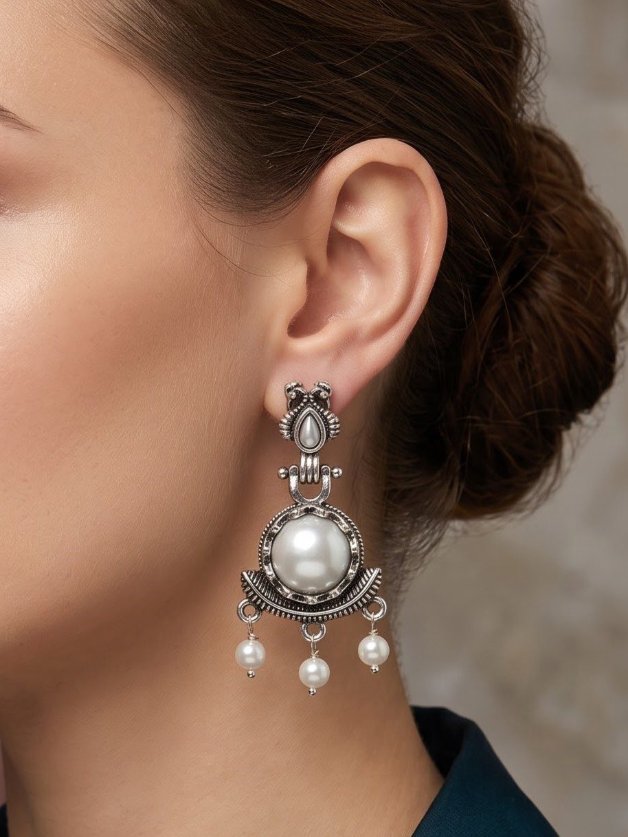 Navya Silver Tone Danglers