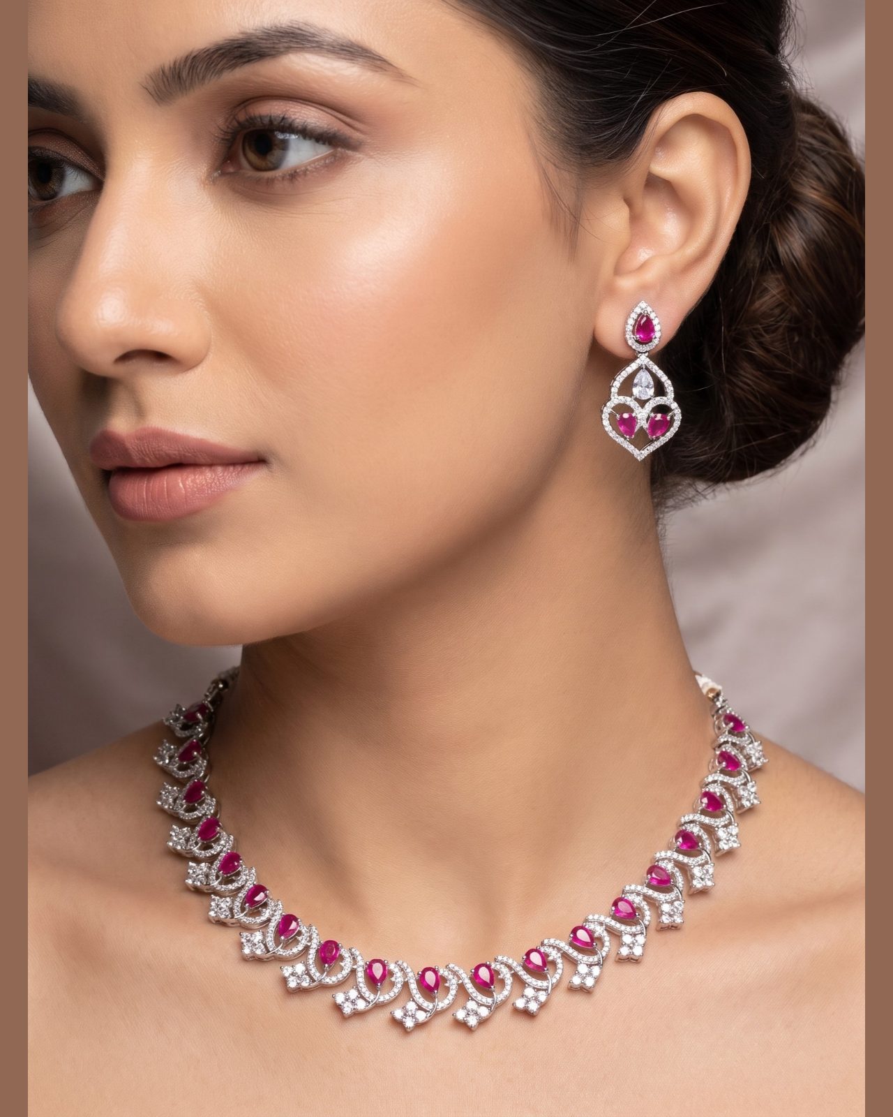 Aadhya American Diamond Necklace Set