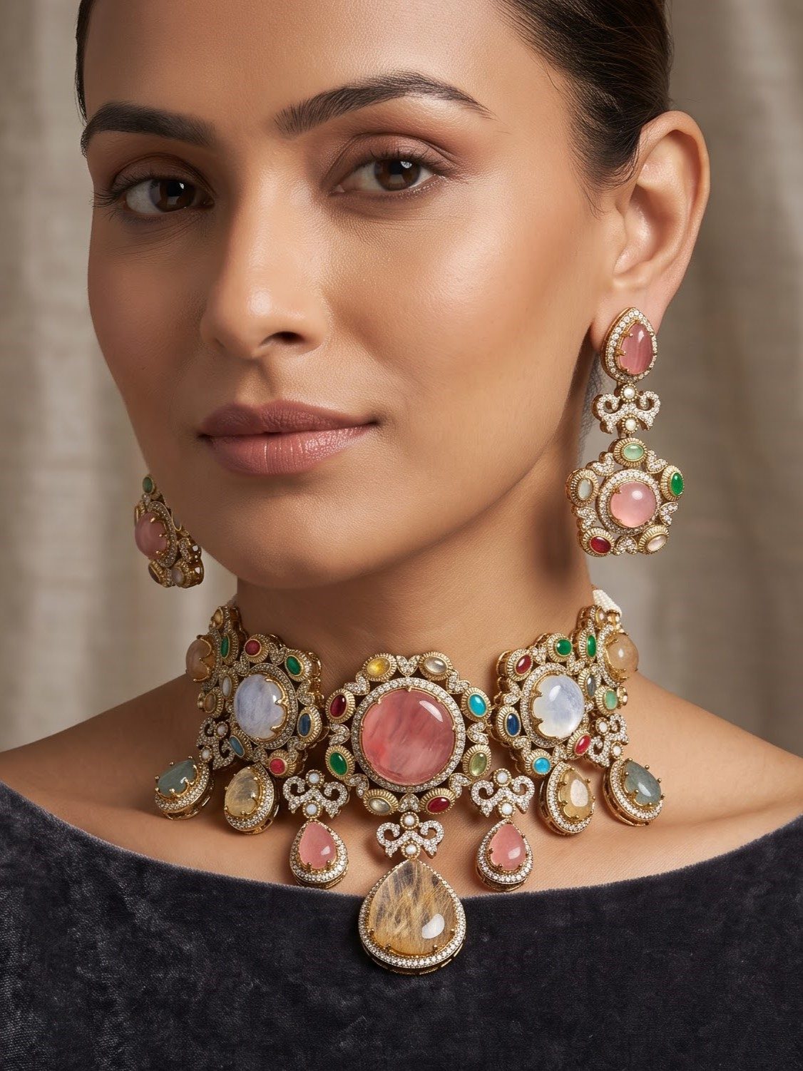 Bhavika Turkish Stone Choker Set