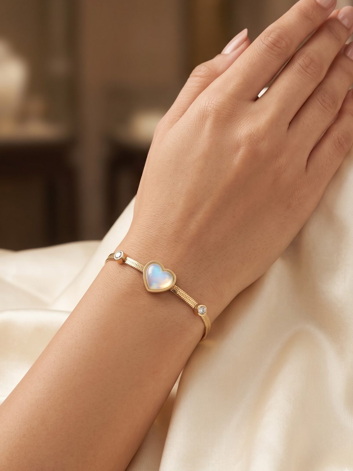 Deepika Gold Plated Heart Bracelet