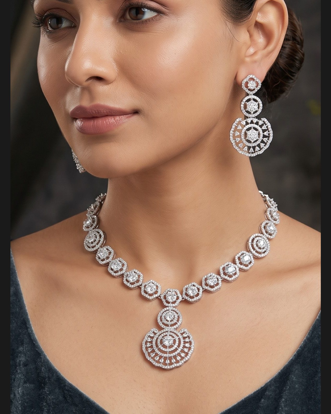 Raina American Diamond Necklace Set