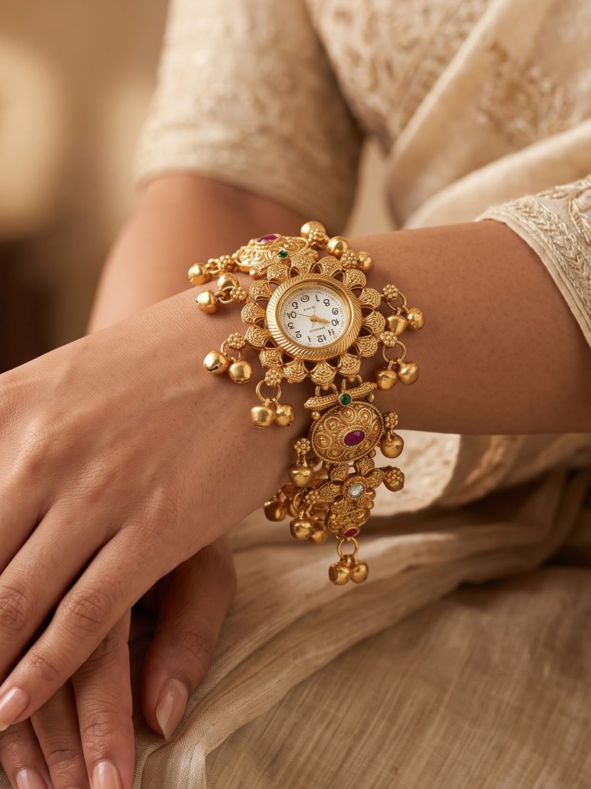 Zoya Intricate Gold Wrist Watch