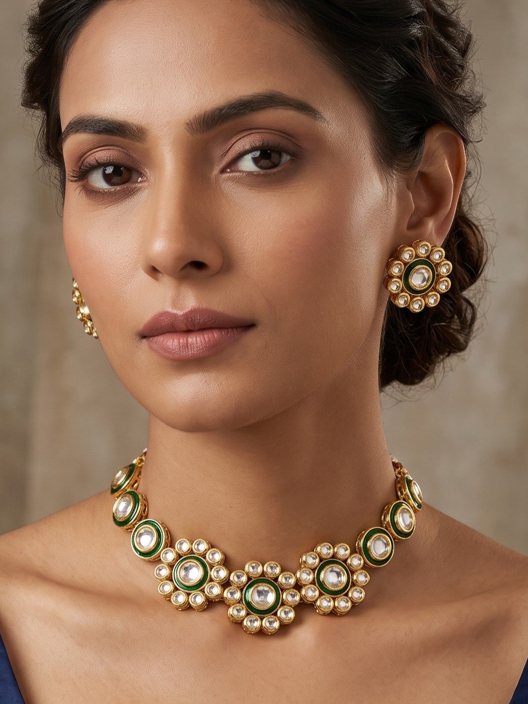 Suhana Handcrafted Green Enamel Choker