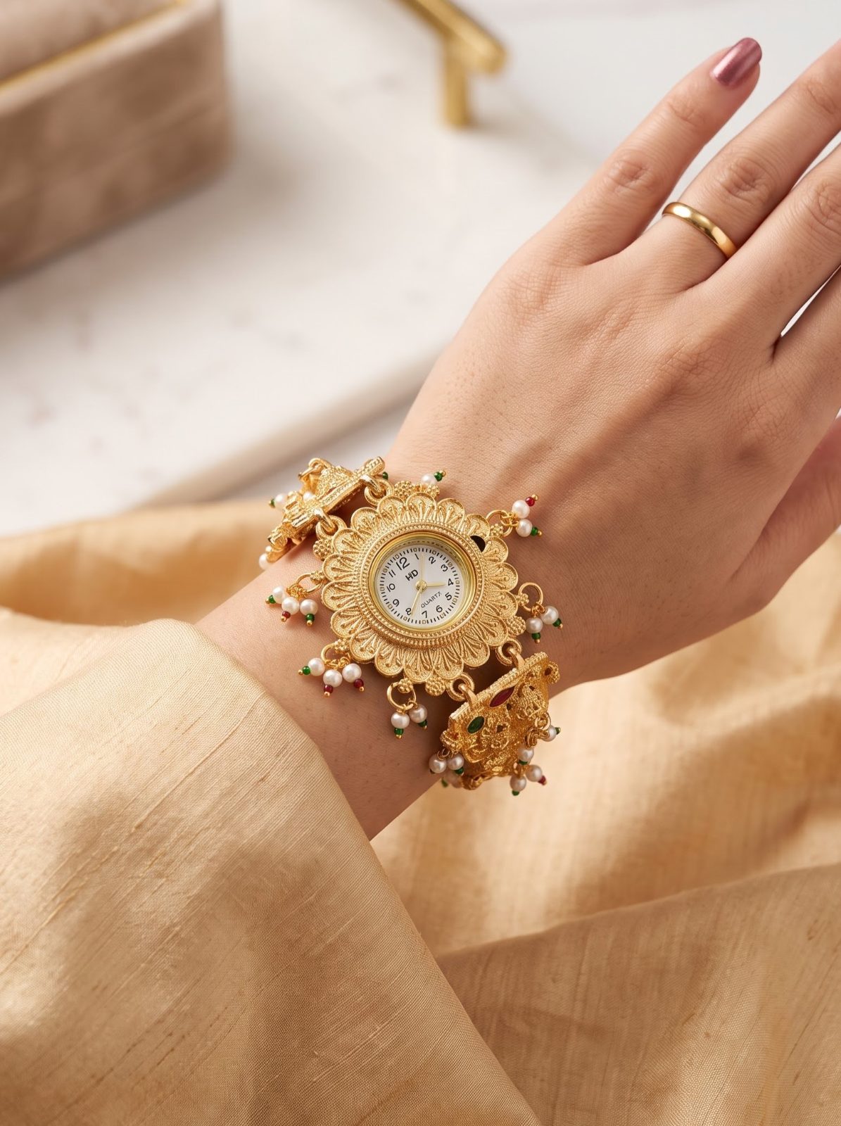 Siya Gold Plated Bracelet Watch