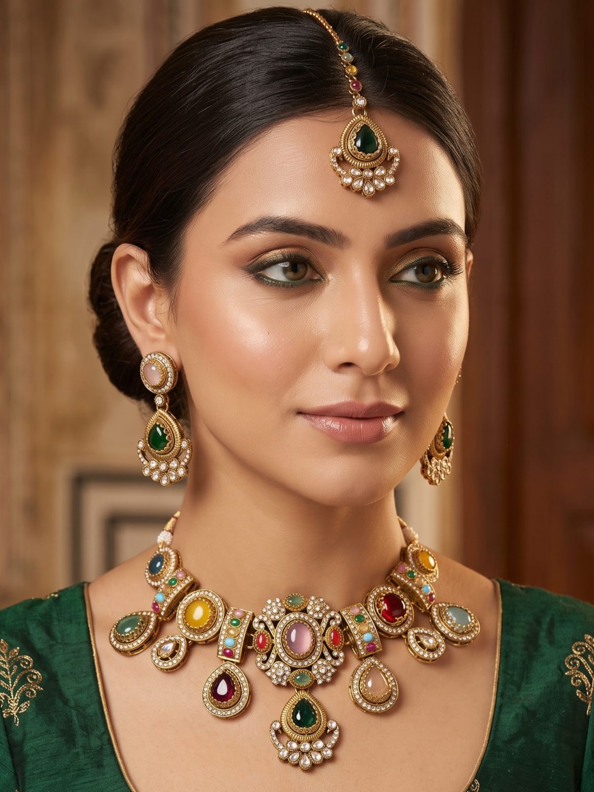 Aaruhi Multicolor Gemstone Neckpiece