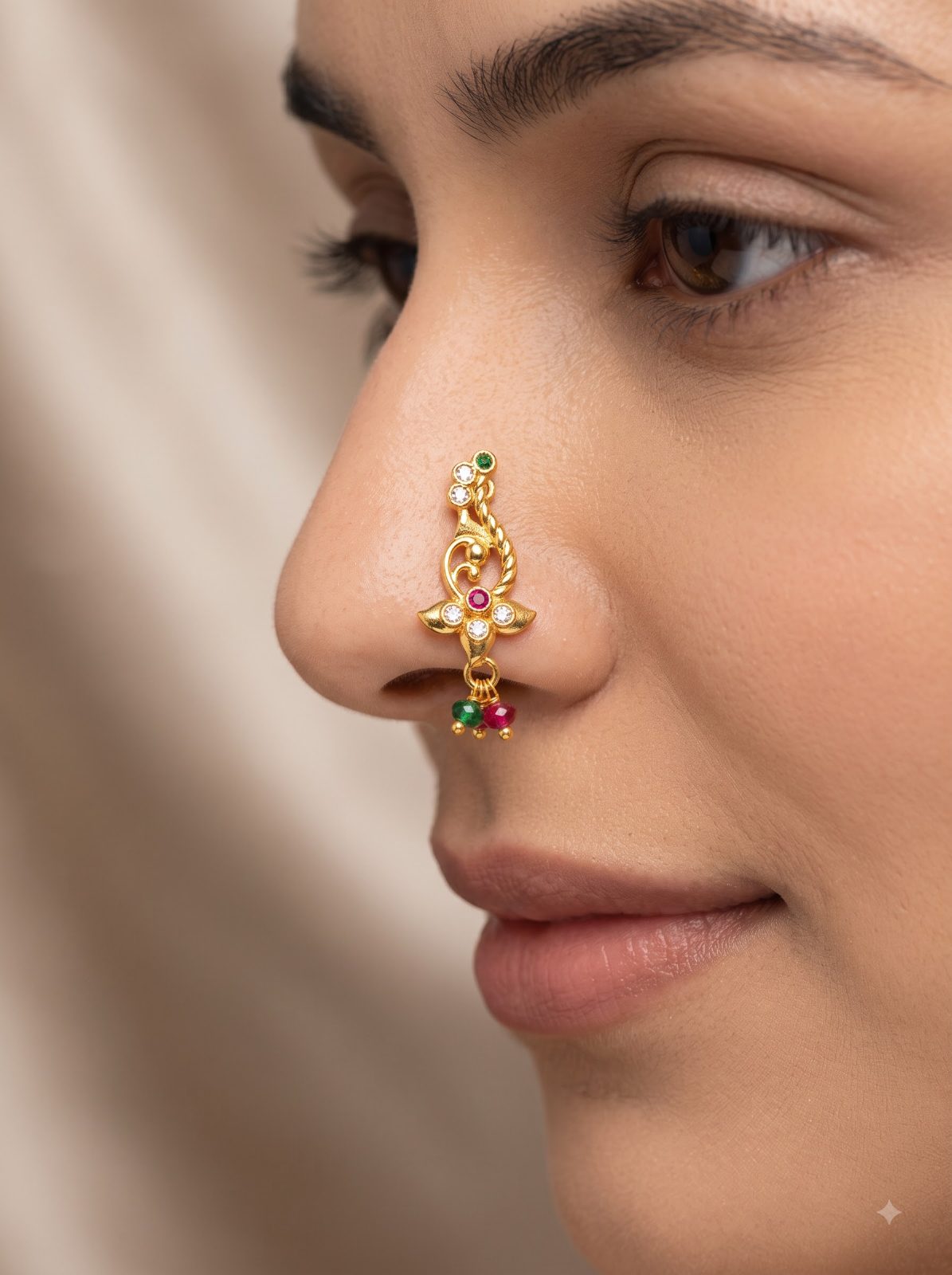 Myra Festive Floral Nose Pin