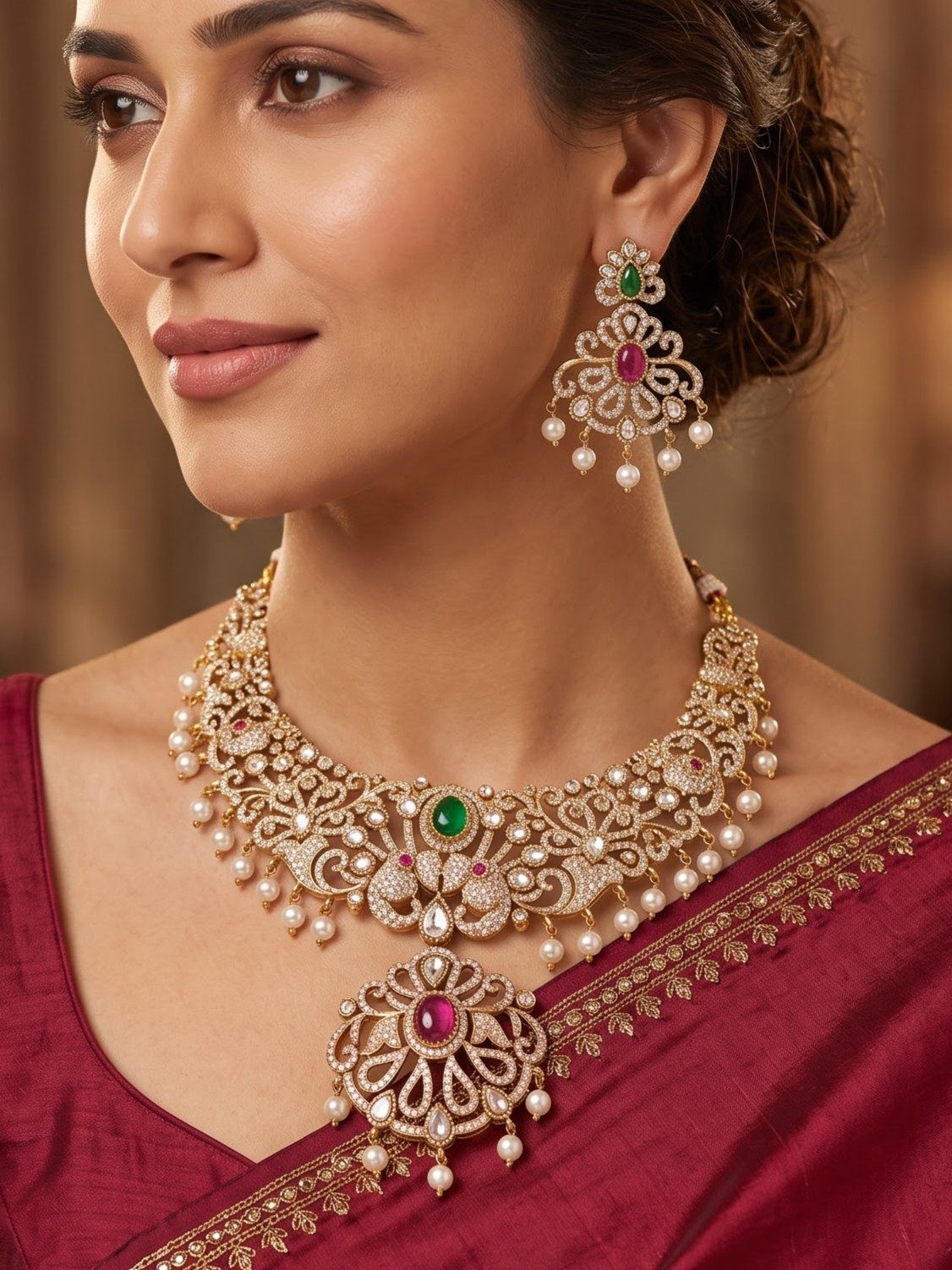 Himani Premium Victorian Zercon Hasli Set