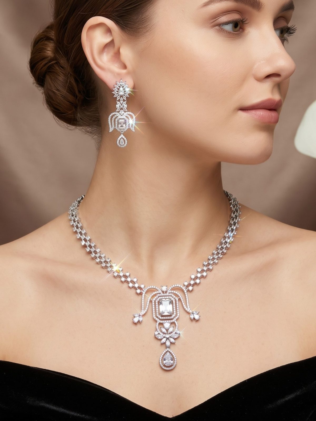 Samaira Premium & Elegant American Diamonds Necklace Set