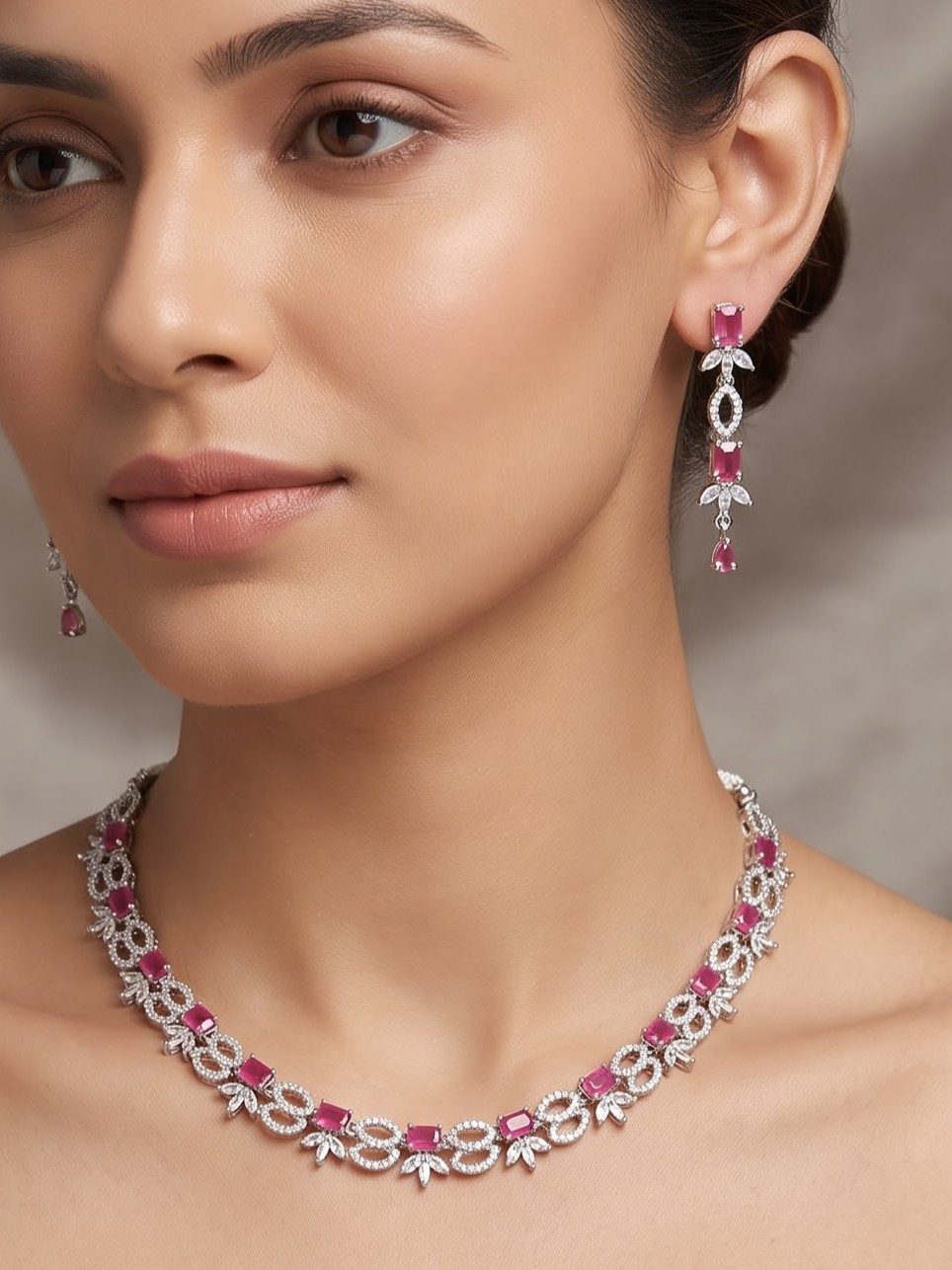 Divisha Stone CZ Necklace Set