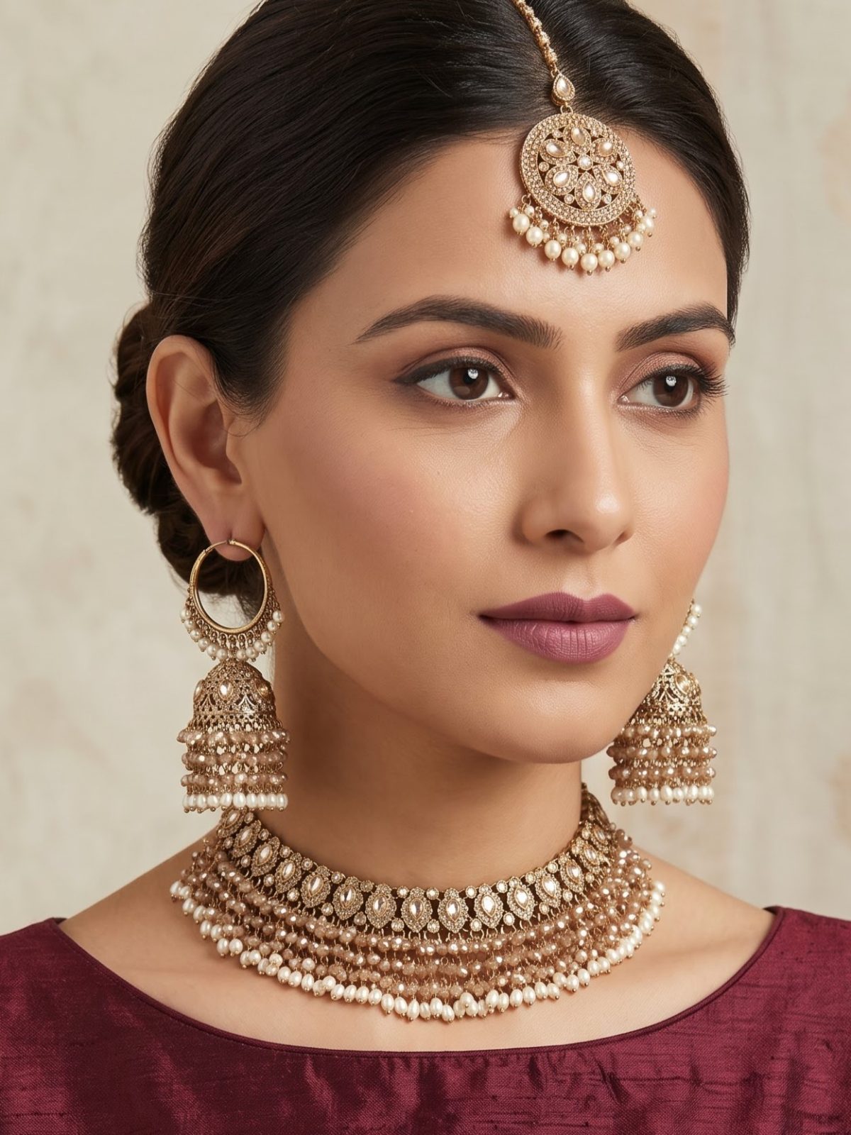 Trisha Semi Bridal Jewellery Necklace Set