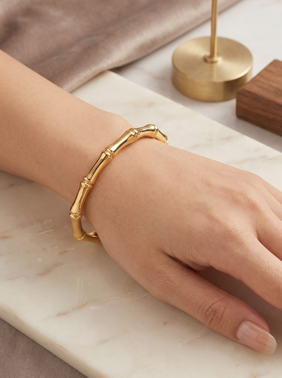 Saanvi Gold Tone Bamboo Bracelets