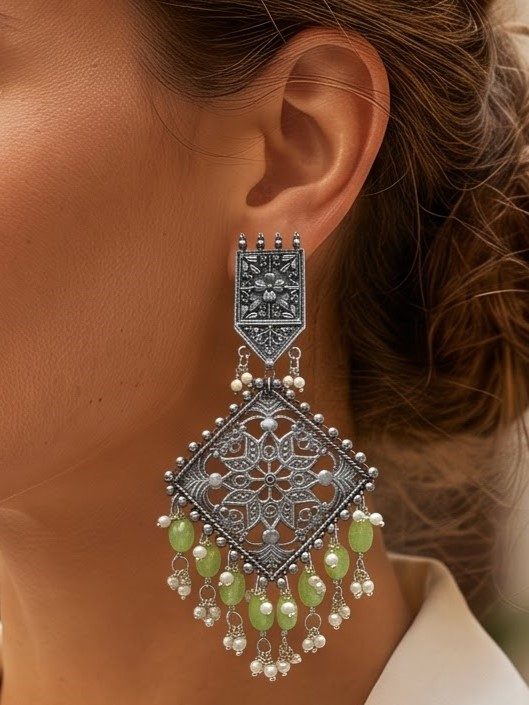 Eesha Traditional Filigree Drop Earrings