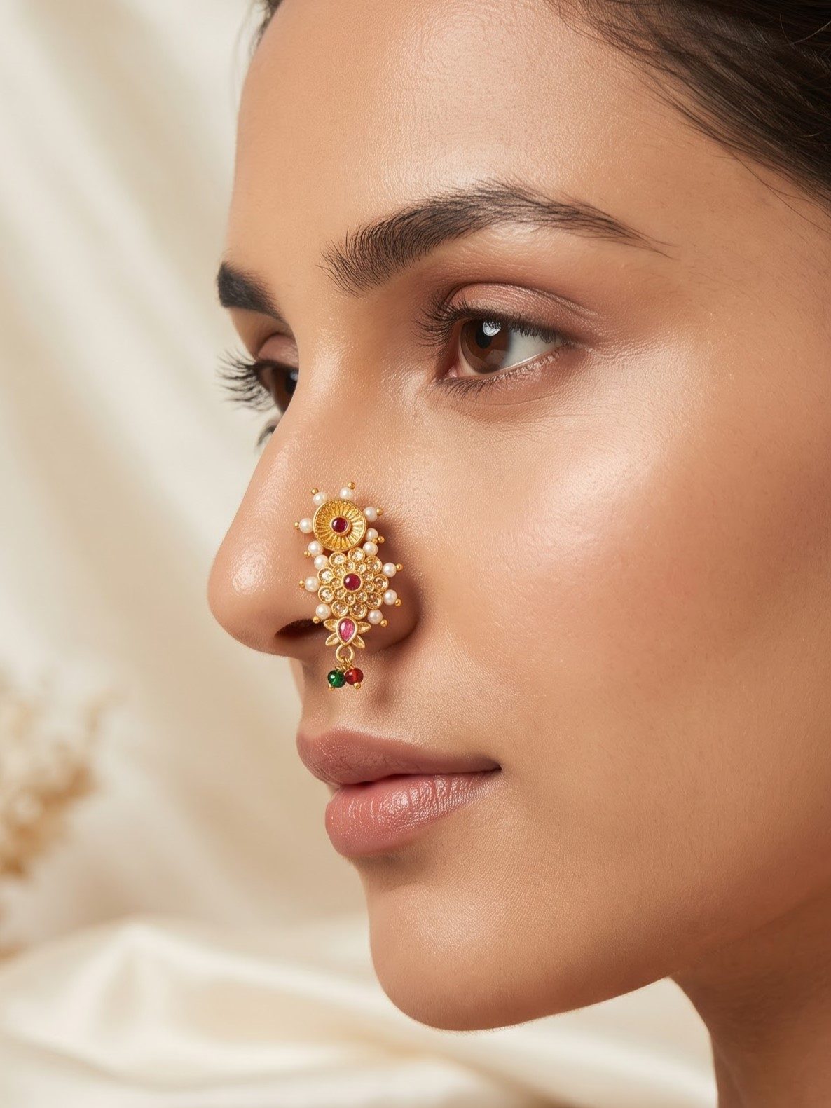 Shivika Gold Plated Pearl Nath
