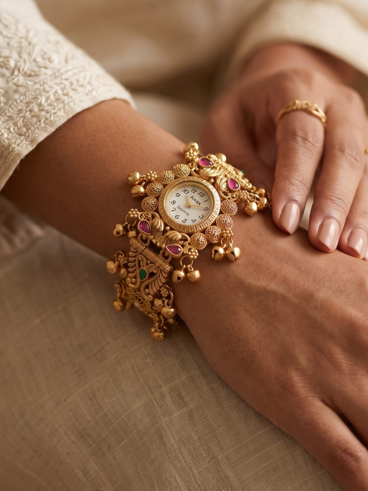Damini Intricate Gold Wrist Watch