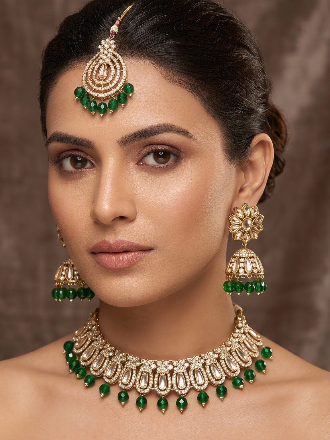 Sara Traditional Gold Plated Necklace Set