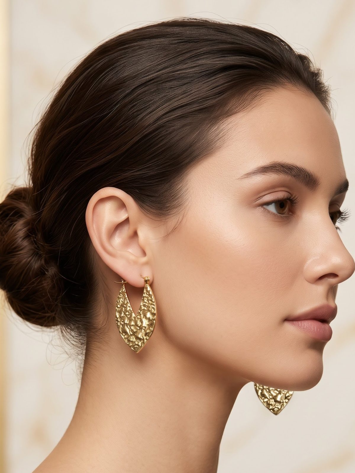 Bhavya Radiant Textured Gold Earrings