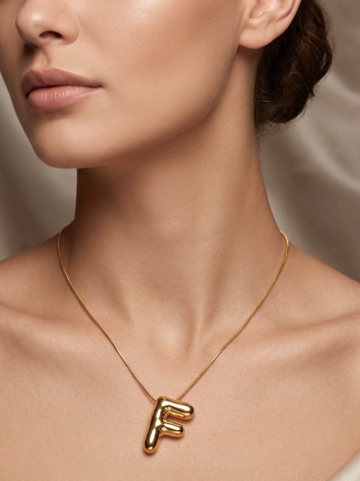 Gauri Artistic Alphabet F Pendant Necklace
