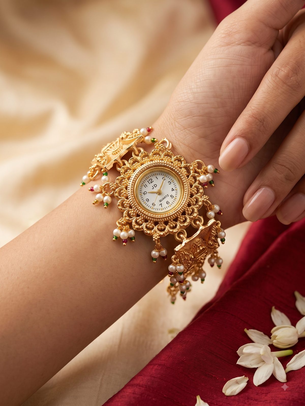 Mahika Pearl Gold Bracelet Watch