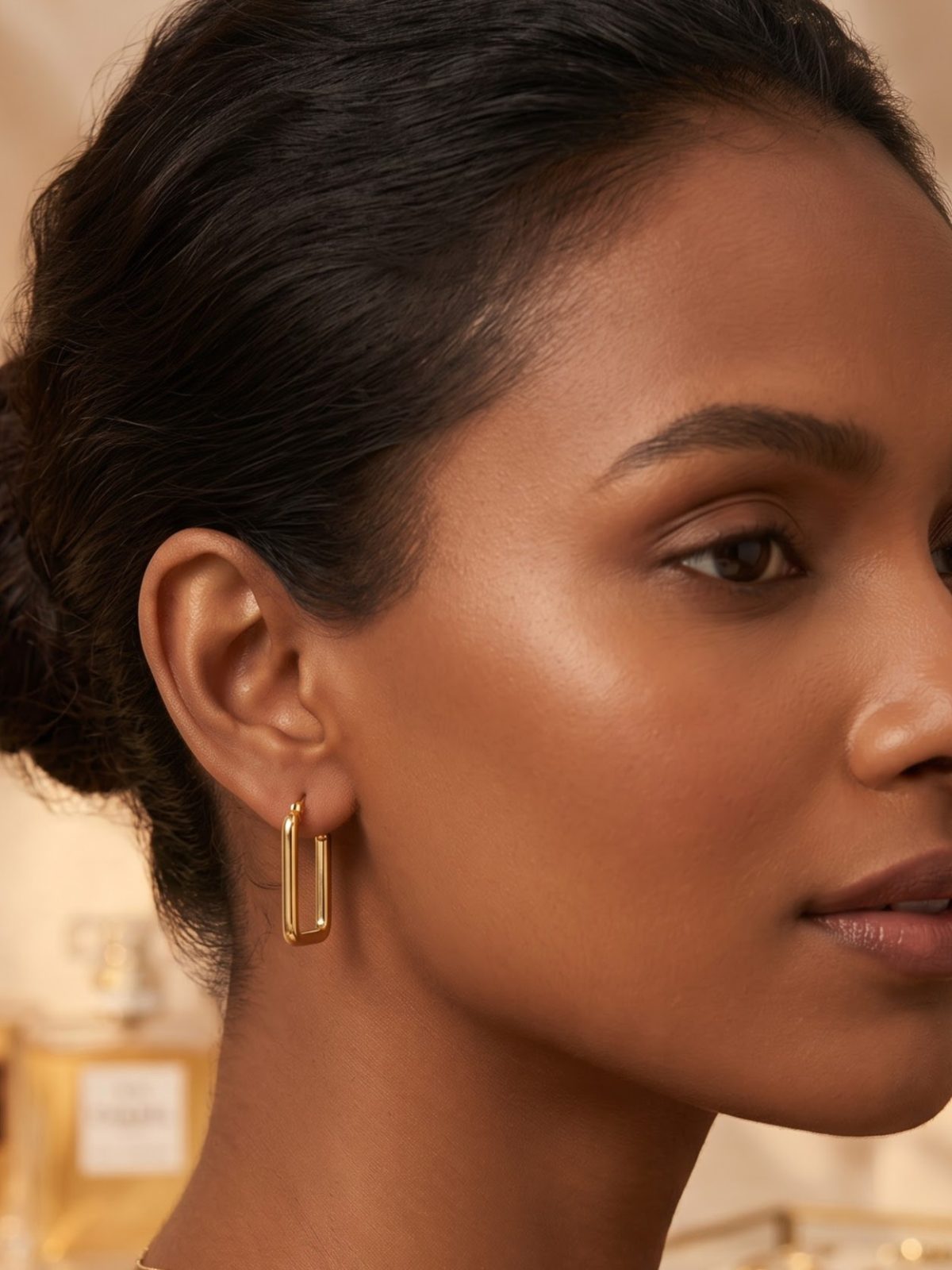Ishika Sleek Gold Dangle Earrings