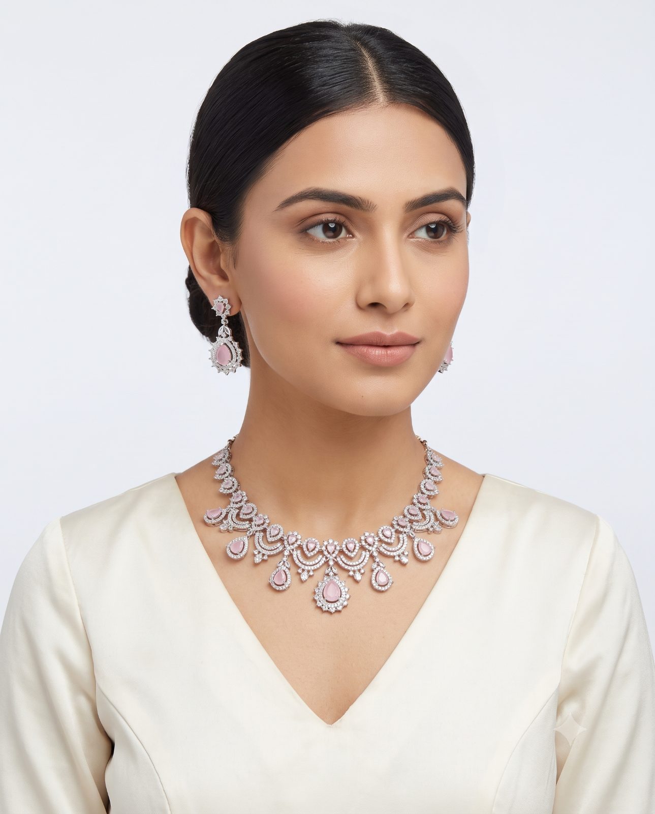 Jiya American Diamonds Necklace Set